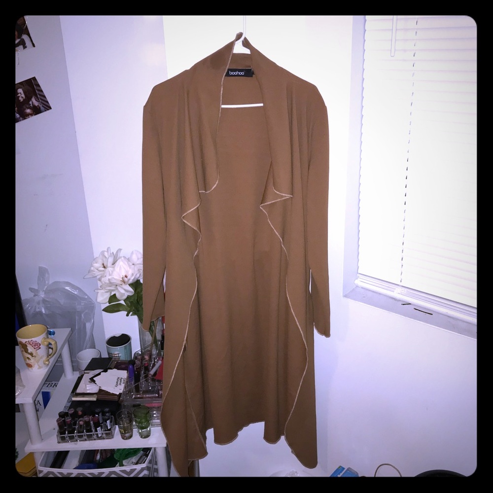 Trench Style Belted Camel Sweater